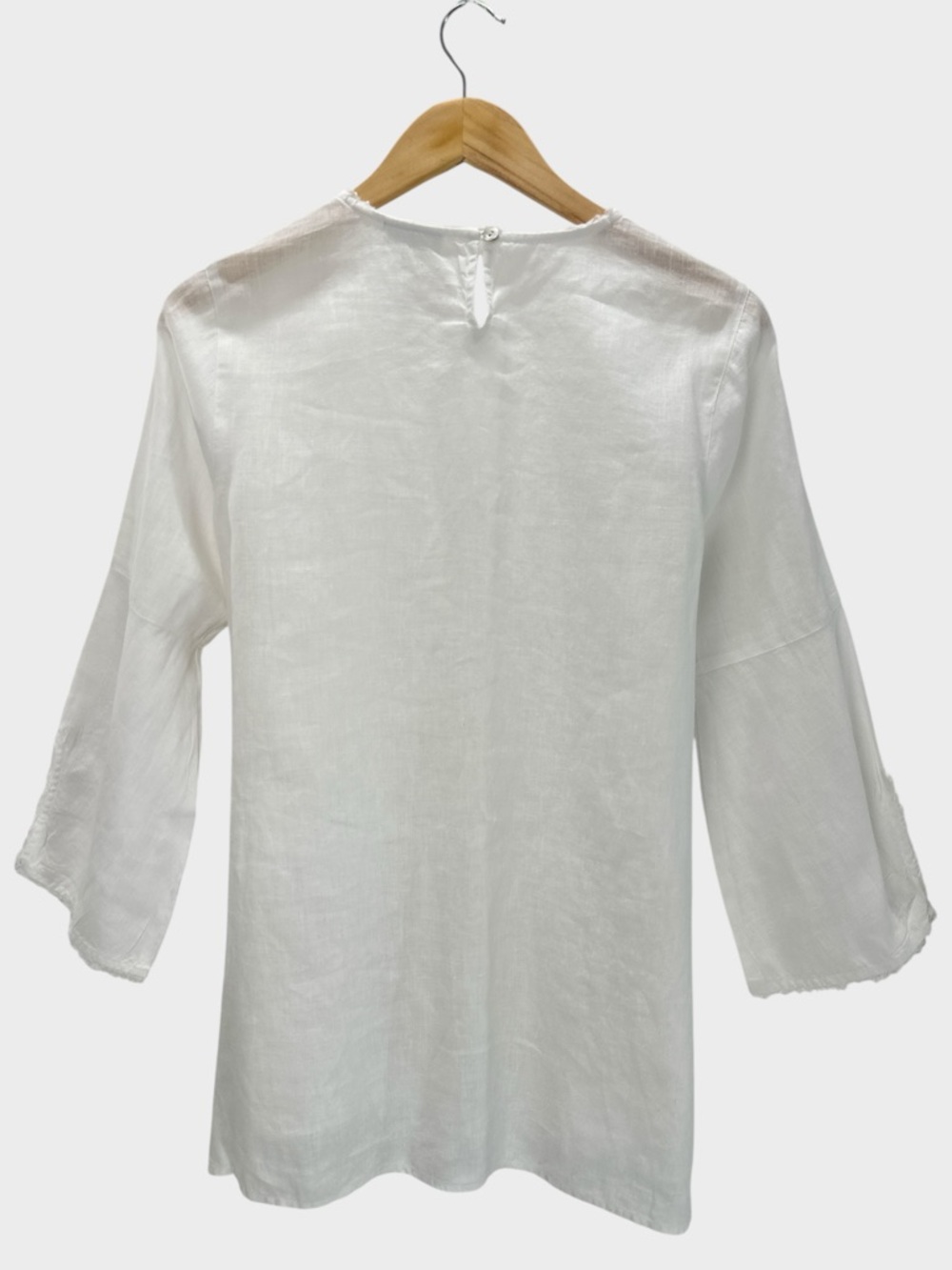 J. Jill Love Linen White Tunic Top Coastal Beach Resort Quiet Luxury S - Picture 3 of 13